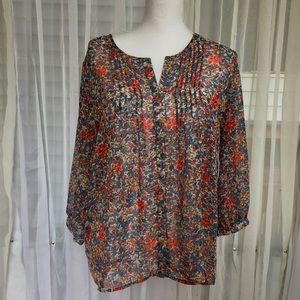 Violet + Claire sheer floral blouse